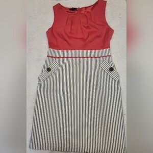 ALYX Colorblock Sheath Dress Striped Seersucker Skirt Sleeveless Size 10